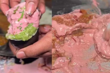 பிங்க் நிறத்தில் தந்தூரி சிக்கனா? இணையத்தில் வெளியான அதிர்ச்சி காட்சி