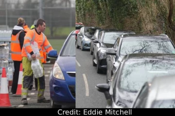 Goretti புயல்: தண்ணீருக்காக வரிசையில் நிற்கும் பிரித்தானியர்கள்