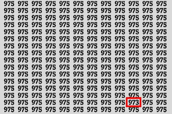 Optical illusion: துல்லியமான கண்பார்வைக்கு Test... இதில் “975” களில் இருக்கும் “973” எங்கே? | Optical Illusion Iq Test Spot Number 973