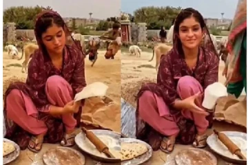 சினிமா ஹீரோயின்களையும் மிஞ்சிய பேரழகில் சப்பாத்தி சுடும் பெண் - வைரல் வீடியோ!