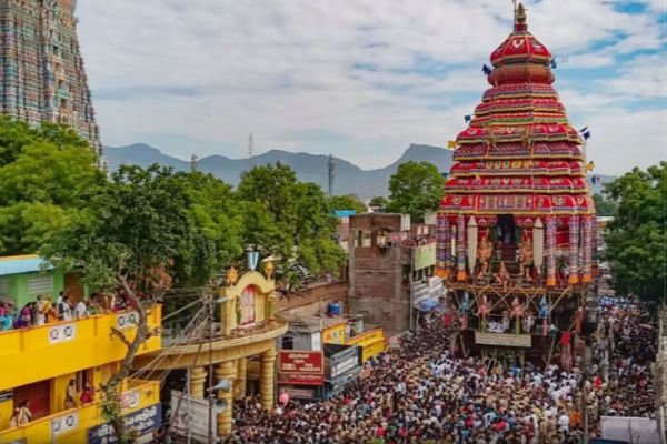 ஸ்ரீவில்லிபுத்தூர் ஆண்டாள் கோவில் தேரோட்டம் கோலாகலம் | Srivilliputhur Andal Temple Chariot
