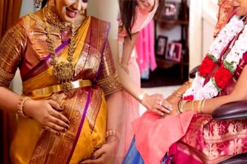 தமிழரை மணந்த வெளிநாட்டு அழகி.. பட்டுசேலையில் கோலாகலமாக நடந்த வளைகாப்பு