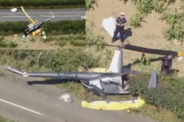 பயிற்சியின்போது ஹெலிகாப்டர் தரையில் விழுந்து விபத்துக்குள்ளாகி 3 பேர் பலி