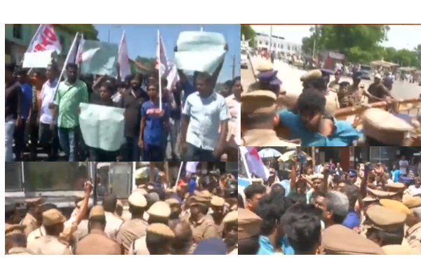 அக்னி பாத் திட்டத்தை எதிர்த்து மதுரையில் ரயில் நிலையம் முன்பு போராட்டம் - தள்ளுமுள்ளால் பதற்றம் - இளைஞர்கள் கைது - தமிழ்நாடு