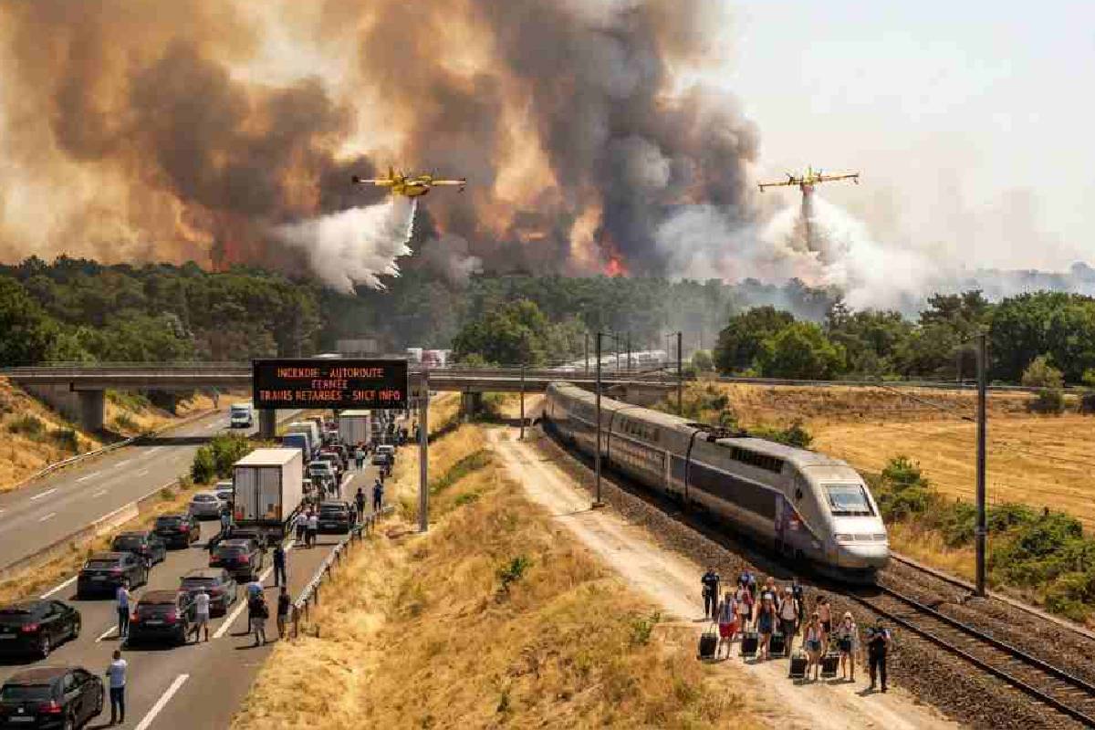 பாரிஸில் காட்டுத்தீ: போக்குவரத்து முடக்கம் | Wildfire In Paris Transport Disrupted