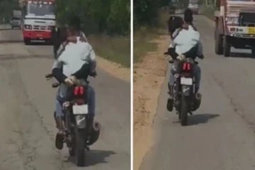 ஏனோ வானிலை மாறுதே :  இருசக்கர வாகனத்தில் காதல் ஜோடிகள் அட்டகாசம் , வைரலாகும் வீடியோ