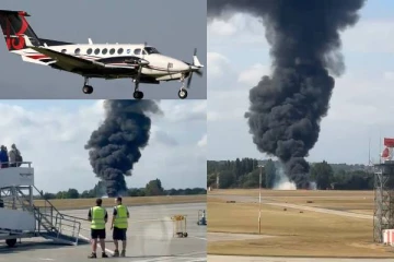 பிரித்தானியாவில் புறப்பட்ட சிறிது நேரத்தில் வெடித்துச் சிதறிய விமானம்! உள்ளே இருந்தவர்களின் கதி?