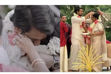 தாலி கட்டினதும் மஞ்சிமாவை கட்டி பிடித்து அழுத கவுதம் கார்த்திக்.... - வைரலாகும் வீடியோ... - ரசிகர்கள் நெகிழ்ச்சி...!