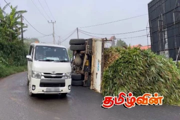 நுவரெலியாவில் சோளம் ஏற்றிச் சென்ற லொறி விபத்து
