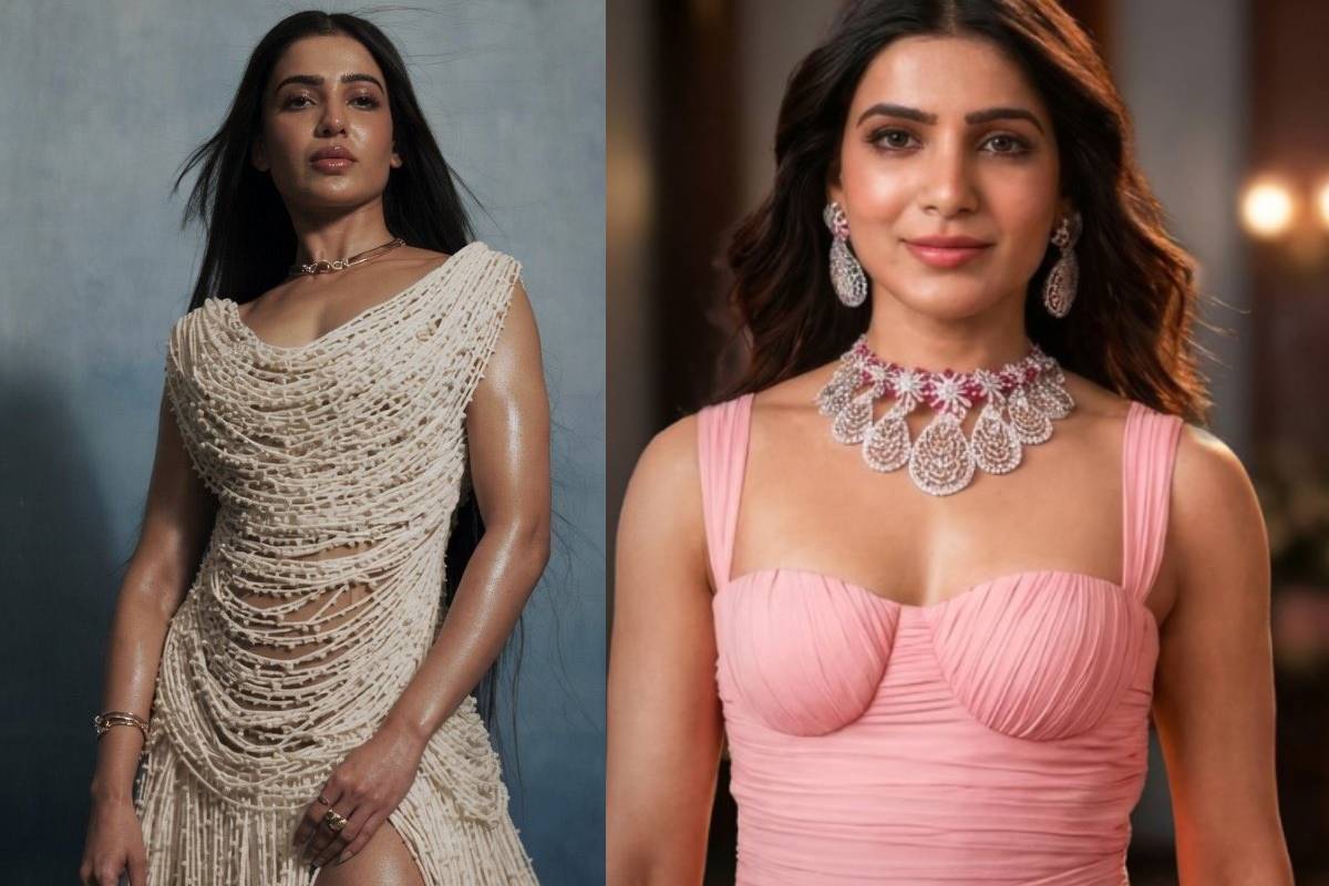 நடிகை சமந்தாவா இது!! கிளாமர் லுக்கில் இப்படி மாறிட்டாங்களே... | Actress Samantha Green Dress Photoshoot Video