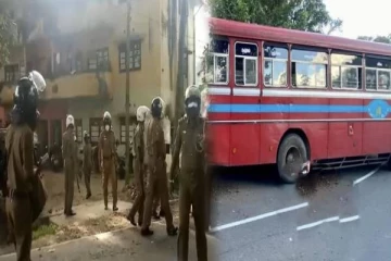 கண்டியில் திடீரென தீப்பற்றி எரிந்த இலங்கை போக்குவரத்து சபைக்கு சொந்தமான பேருந்து