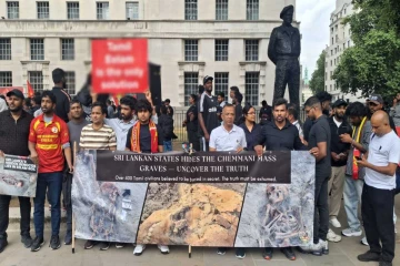 இலங்கை தமிழ் மக்களுக்கு நீதி கோரி லண்டனில் கறுப்பு ஜூலை போராட்டம்.