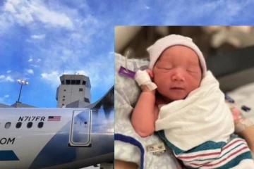 36,000 அடி உயரத்தில் பிறந்த குழந்தை! வித்தியசமான பெயரை வைத்த தாய்!