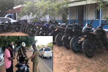 கிளிநொச்சியில் காவல்துறை அதிரடி : 12 அதிவேக மோட்டார் சைக்கிள்கள் பறிமுதல்!