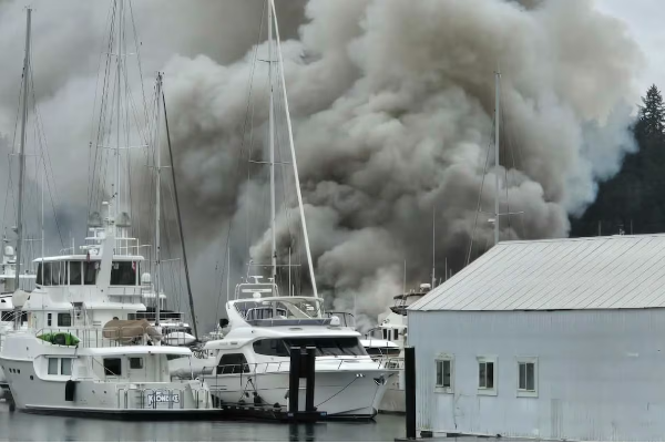 கனடாவில் மூன்று சொகுசு படகுகள் தீக்கிரை | 3 Luxury Yachts Destroyed In Vancouver