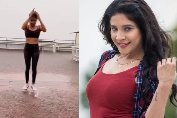 கொட்டுற மழையில் சாக்ஷி அகர்வால் செய்த காரியத்தை பாருங்க