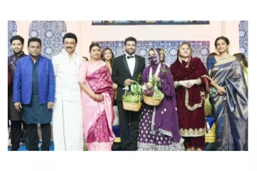 ஏ.ஆர்.ரஹ்மான் மகள் திருமண வரவேற்பு : குடும்பத்துடன் கலந்துகொண்ட முதல்வர்!