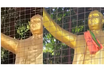 அம்பேத்கர் சிலைக்கு காவித்துண்டு அணிவித்த மர்ம நபர்கள் - காஞ்சிபுரத்தில் பரபரப்பு