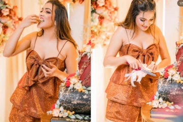 ජනප්‍රිය සුරූපි නිළි සංජානා නිළියන් පිරිවරාගෙන උපන්දිනය සැමරුවේ මෙහෙමයි.. (PHOTOS)