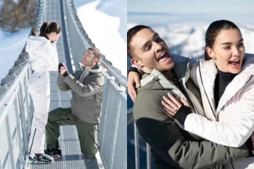 பனி படர்ந்த இடத்தில் ப்ரொபோஸ் செய்த 2-வது காதலர்...! யெஸ் சொன்ன எமி ஜாக்சன்.!