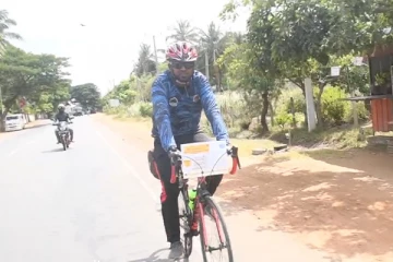 நாடாளாவிய ரீீதியில் சைக்கிள் பயணம் துவங்கியுள்ள இளைஞன்!