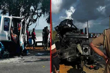 சொகுசு வாகனத்துடன் நேருக்கு நேர் மோதிய லொறி ; ஒருவர் பலி ; அறுவர் படுகாயம்