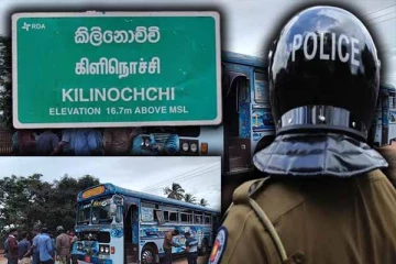 கிளிநொச்சியில் பேருந்தில் பயணித்த இருவர் மீது வாள் வெட்டு : காவல்துறையினர் விசாரணை