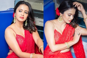 ஹீரோயின்களை மிஞ்சும் VJ அஞ்சனா.. ரெட் ஹாட் சேலையில் அழகிய ஸ்டில்கள்