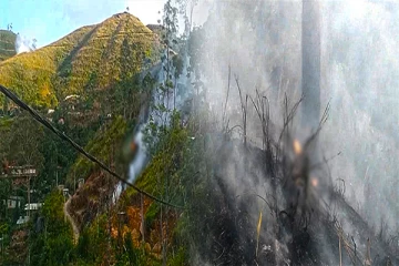 மலையகப் பகுதியில் தீ வைப்பு: நீர் தட்டுப்பாடு ஏற்படும் அபாயம்