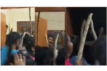 மாணவியிடம் பாலியல் துஷ்பிரயோகம் செய்த தலைமை ஆசிரியரை வெளுத்து வாங்கிய சக மாணவிகள்...!