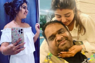 கணருடன் அப்படியொரு போஸ்!! வாய்ப்பிளக்க வைக்கும் நடிகை மகாலட்சுமி ரவீந்தர்