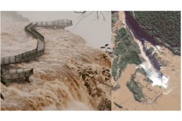 இயற்கை அதிசயங்களில் ஒன்றான இகுவாசு அருவியில் ஆர்ப்பரிக்கும் வெள்ளம் - வைரலாகும் அதிர்ச்சி வீடியோ