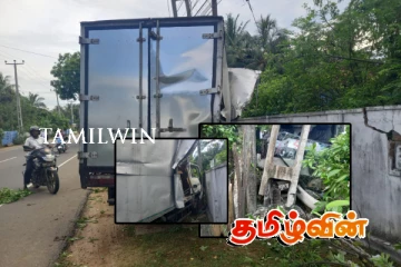 வீதியை விட்டு விலகி விபத்துக்குள்ளான லொறி