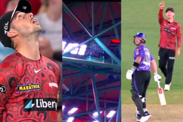 மூடிய மைதானம்.. கூரையில் சிக்கிய பந்து; அம்பயரின் முடிவு சிக்ஸ்..? வைரலாகும் Video! - தமிழ்நாடு