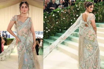 163 பேர் சேர்ந்து உருவாக்கிய புடவையை அணிந்த ஆலியா பட் - வைரலாகும் புகைப்படம்