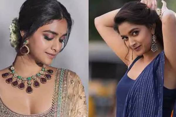பிங்க் நிற சேலையில் அழகு பசுமையாகவே மாறிய கீர்த்தி சுரேஷ்! வைரலாகும் காணொளி | Ackeerthy Suresh In Pink Saree Makeup Video Viral
