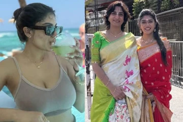 நீச்சல் குளத்தில் ஹாயாக ஒரு போஸ்! சுரேகா வாணியின் மகள் சுப்ரிதா..