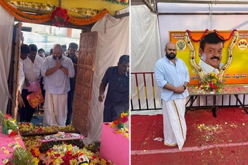 விஜயகாந்தின் நினைவிடத்திற்கு நேரில் அஞ்சலி செலுத்திய சாணக்கியன்