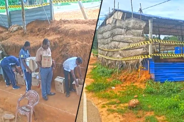 கொக்குத்தொடுவாய் மனித புதைகுழி அகழ்வு பணி : துப்பாக்கிச்சன்னம் உட்பட ஐந்து மனித எச்சங்கள் மீட்பு (Photos)