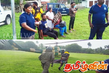 யாழில் உலங்கு வானூர்தி மூலம் வைத்தியசாலைக்கு அனுப்பிவைக்கப்பட்ட நோயாளர்கள்