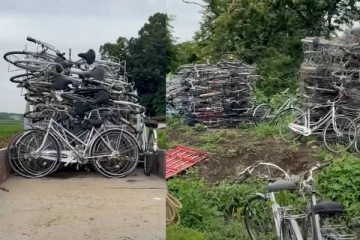 வெளிநாடு ஒன்றிலிருந்து இலங்கைக்கு வரத் தயாராகும் சைக்கிள்கள் குவியல்