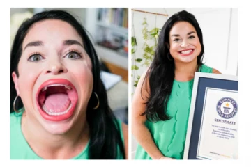 யம்மா... எவ்ளோ பெரிய வாய்... பிளந்து காட்டி கின்னஸ் சாதனை படைத்தப் பெண்!