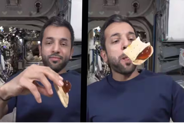 விண்வெளியில் தேன் கலந்த உணவினை உண்ட விண்வெளி வீரர்! | Astronaut Ate Food Honey In Space Without Gravity