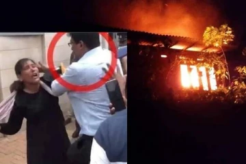 மைனா கோ கமயில் யுவதியை தாக்கிய மஹிந்தவின் கைக்கூலியின் வீடு தீக்கிரை!