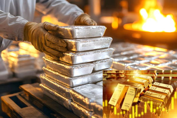 Gold price falls Fed rate decision, Silver record high 2025 market news, US Federal Reserve interest rates, Gold vs silver investment trends, Precious metals market update, Fed policy impact on commodities, Silver demand green energy EVs, Global gold silver price forecast, Investors shift to industrial metals, WSJ gold silver commodities report