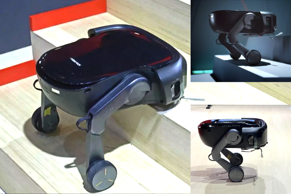 Roborock Saros Rover CES 2026, two-legged robot vacuum stairs, Roborock innovative robot cleaner, CES 2026 smart home innovations, stair climbing robot vacuum demo, Roborock Saros Rover pricing release, Roborock Qrevo Curv 2 Flow mop, Roborock RockMow X1 LiDAR lawnmower, Dreame Eufy stair climbing robots, Roborock CES 2026 product lineup