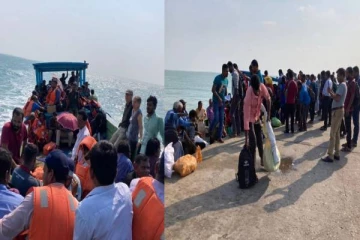 சமுத்திரதேவா படகில் ஏற்பட்ட கோளாறு! நடு கடலில் அந்தரித்த பயணிகள் (Photos)