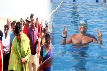 பாக்கு நீரிணையை நீந்தி சாதனை படைத்த தமிழ் இளைஞன்! குவியும் பாராட்டுக்கள் (Video)