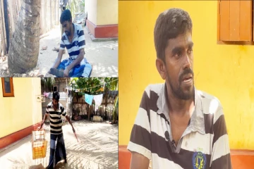 ஓர் பாதத்தை இழந்த நிலையில் தன் மகனின் பார்வைக்காக கையேந்தும் முன்னாள் போராளி