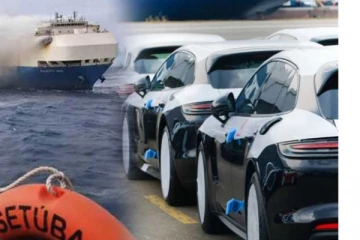 අති සුඛෝපභෝගී මෝටර් රථ 4000ක් සමග නෞකාවක් මුහුදුබත් වෙයි..(VIDEO)